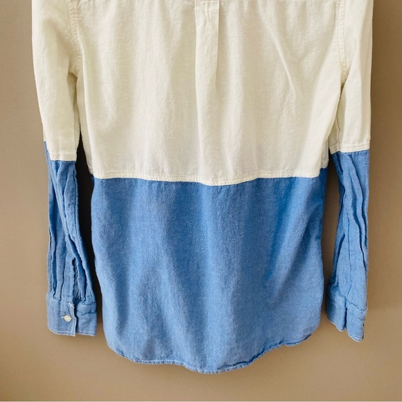 BDG by Urban Outfitters Long Sleeve Button Up Shirt Blue/White Sz Small - Picture 7 of 9